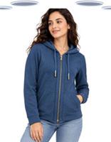 Ex Womens Fat Face Hemsby Textured Zip Through Hoodie Ivory (Slight Defect) - 18 Regular