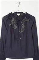 Fat Face Womens Navy Jessica Embroidered Top / Blouse / Shirt Size UK 24 - BNWT - 24 Regular