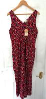 Fat Face 12 R Jumpsuit Aderyn Retro Ditsy Floral Pink Orange Navy Pockets NEW - M Regular