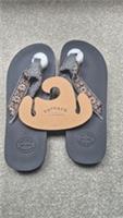 FAT FACE Mens Grey Textile HARRIS Flip Flops Sandals Sz 11.5 EU 46 BNWT