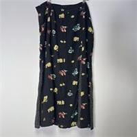 Fat Face Size 14 Annik Black Floral Print A-Line Midi Skirt With Split BNWT - 14 Regular