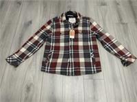 FatFace Men's Ryton Check Overshirt Grey Regular Fit Size Medium - M Regular