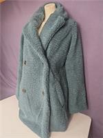 RRP £89 UK Size 12 Fat Face Talia Teddy Womens Designer Coat Teal - UK Size 12 Regular