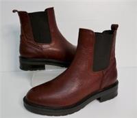 FAT FACE "BLAIR" BURGUNDY LEATHER PULL ON CHELSEA ANKLE BOOTS UK 4 EU37 RRP &pound;89