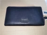 FatFace Annie Womens large zipped purse wallet black leather