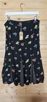 FatFace Skirt UK 12 Black A-Line Floral New Annik Polka Dot - 12 Regular