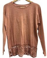 NEW £45 Ladies FAT FACE Pink Blush COTTON Carrie Crochet Jumper UK 12 CG E20