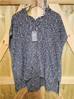 Fat face Kirby Hooded Poncho/Cardigan Size Small Oversized Blk Phantom Full Zip - Small + (see photos for Measurements) Regular