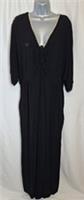 FatFace Selene Black Beach Jumpsuit Size UK18 Short Sleeves Deep V Neck E4180 - 18 Regular