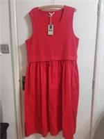 Fat Face Size 20 A Line Womens Sleeveless Dress Red BNWT RRP &pound;65 Cotton - 20 Regular