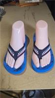 funky fabulous blue shark Theme Flip Flops by Fat Face, UK 3