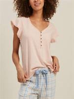 Ladies Fat Face Peach Modal Blend V-Neck Frill Sleeve Pyjama Top - £29.99 - 10 Regular