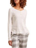 Ladies Fat Face Ivory Soft Maple Henley T-Shirt Pyjama Top - RRP £29.99 - 14 Regular