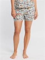 Ladies Fat Face Aqua Green Jungle Animals Lace Pyjama Shorts - RRP £29.99 - 6 Regular
