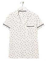 Ladies Fat Face Ivory Modal Blend Bee Print Pyjama Top - 12 Regular