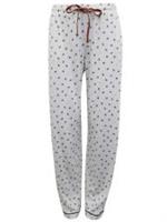 Ladies Fat Face Ivory Modal Blend Bee Print Pyjama Pants (Brown Tie)-RRP £29.99 - 8 Regular