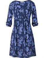 Ladies Fat Face Indigo (Blue) Butterfly Print Embroidered Trim Jessica Tunic Top - 8 Regular