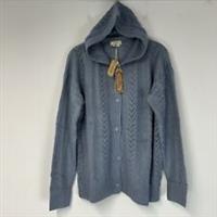 Fat Face Debbie Hoodie Knit Button Through Cardigan - Dusty Blue - RRP£56 - UK10 - 10 Regular