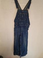 Fat Face Clayton Blue Denim Crop wisde leg Dungarees- Size 8 - NEW - 8 Regular