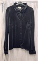 Fat Face Viola Black Velvet Shirt. Size 22. #1011 - 22 Regular