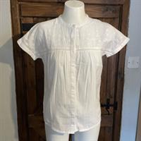 Fat Face Womens Ivory White Broderie Short Sleeve Blouse UK 6 NWT RRP £39.50