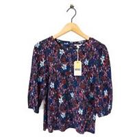 Fat Face Penny Expressive Top Cotton Modal Navy Multi Floral Size 8 NEW - 8 Regular