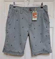 Fat Face Cove Boat Shorts Men's W32 L10.5 Embroidered Light Sage Pockets BNWT - 32 Regular
