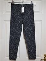 Fat Face Ikat Print Leggings UK 10 Mid Rise 7/8 Length Cotton Blend Black - 10 Regular
