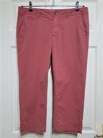 Fat Face Farnham Crop Trousers Women's UK 16 Stretch Chino Dusty Pink W34 L20 - 16 Regular