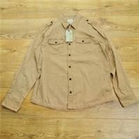 Fat Face Redwick Shirt Mens L Large Beige Utility Canvas Army Military NEW - L Regular