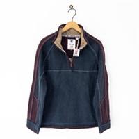 Fat Face Airlie Navy Blue Panel Sweatshirt Size L Cotton 1/4 Zip Jumper NEW - L Regular