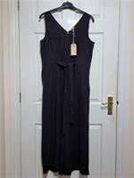 Fat Face Aderyn Jumpsuit Linen Blend UK 16R V-Neck Wide Leg Soft Feel Belted - 16 Regular