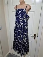 Fat Face Julien Geo Batik Midi Tie Back Dress UK 12 Cotton Lined Shirred BNWT - 12 Regular