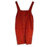 Fat Face 'Sabrina' Spiced Orange Cotton Cord Adjustable Pinafore Dress UK 12 NWT