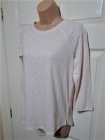 Fat Face Eve Raglan Top Women's Size UK 8 Organic Cotton 3/4 Sleeve Soft Peach - 8 Regular