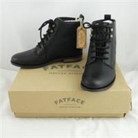 Fat Face Catrin Ladies black lace up boots size Boxed US 6 EUR 37