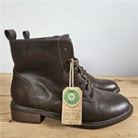 Fat face Brown Vivi Lace Up Leather Boots Shearling Size UK 7 WU 40 Side Zip