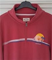 Fat Face Fowey Sweatshirt Men's Size 2XL P2P 27" Half-Zip Rose Pink Summer BNWT - 2XL Regular