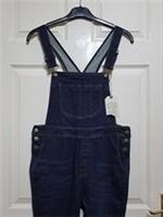 Fat Face Deal Dungarees UK 14L Denim Dark Stonewash Blue Side Button W32 L30 - 14 Regular