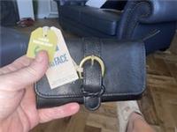 FAT FACE - HARLOW BLACK ROUND BUCKLE FOLD OVER PURSE. New