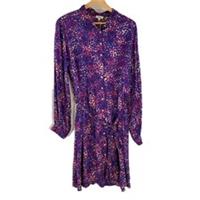 Fat Face 'Charlie' Purple Recycled Viscose Layered Spot Shirt Dress UK 16 NWT