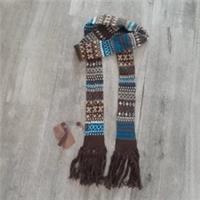 Fat Face 100% Pure Commitment Fair Isle Style Long Narrow Scarf with Tassels