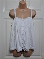 Fat Face Tilly Cami Size UK 10 Cotton Modal Lace Lightweight White BNWT - 10 Regular