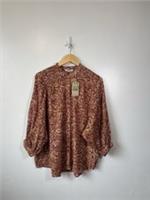 Fat Face Evelyn Wild Paisley 3/4 Sleeve Dusky Pink Blouse Size Medium BNWT - M Regular