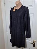 Fat Face Rachel Denim Shift Dress UK 6 Pockets 1/2 Button Indigo Blue NWT £49.50 - 6 Petites