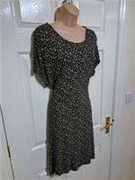 Fat Face Erin Dress UK 12 Ditsy Floral Above Knee Versatile Tie Viscose Black - 12 Regular