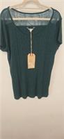 Fat face Green Lightweight Jersey Ribbed T Shirt Lace Trim New UK 18 - 18 Plus