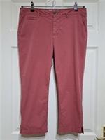 Fat Face Farnham Trousers Women's UK 12 Crop Stretch Chino Dusty Pink W30 L20 - 12 Regular