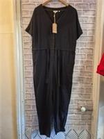 BNWT FAT FACE LADIES SIZE 12 BLACK LINEN BLEND JUMPSUIT CG G04