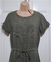 Fat Face Annabelle Jumpsuit Size UK 10 L23 Olive Green Tencel Short Sleeve BNWT - 10 Regular